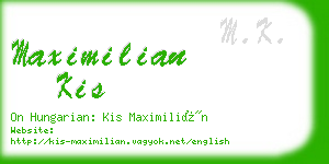 maximilian kis business card